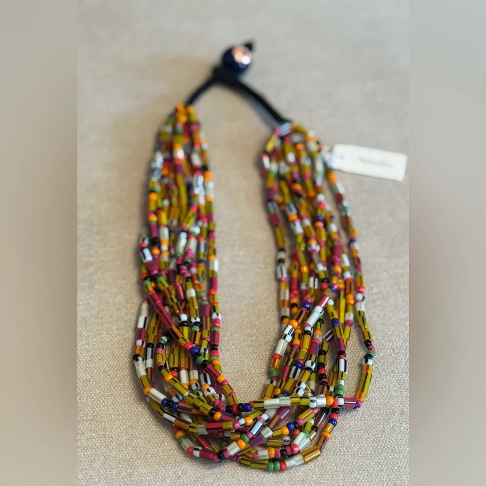Natasha Couture Glass Beaded Multi-Strand Necklace